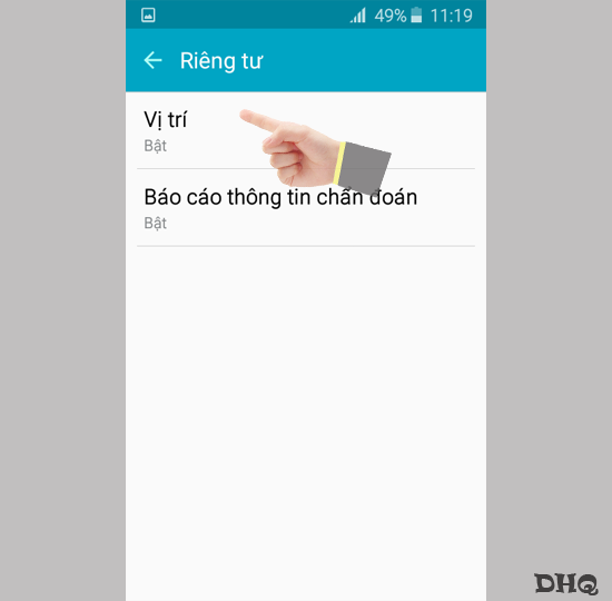 Chọn vị trí